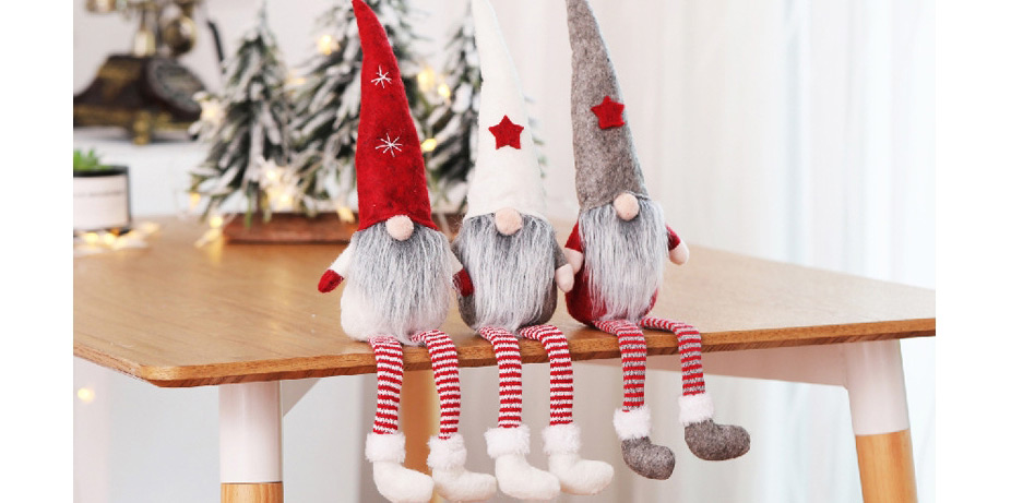 Fashion Gray Hat Section No Face Doll Long Leg Doll Christmas Tree Pendant,Festival & Party Supplies