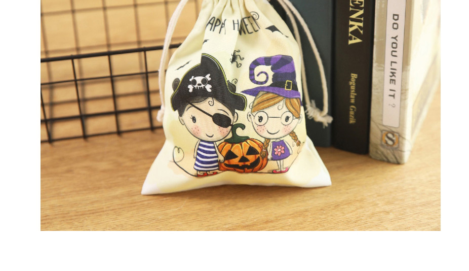 Fashion Black Cat Silhouette Pocket Halloween Bunch Pocket Gift Bag,Festival & Party Supplies