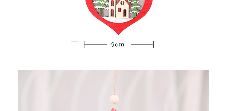 Fashion Red Wooden Cutout With Light Pendant Christmas Ball Openwork Wooden Christmas Tree Pendant,Festival & Party Supplies