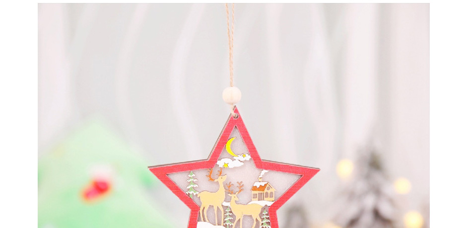 Fashion Red Wooden Hollow With Lights Pendant Car Models Openwork Wooden Christmas Tree Pendant,Festival & Party Supplies