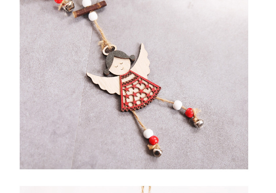 Fashion Red Angel Long String Wooden Christmas Pendant,Festival & Party Supplies