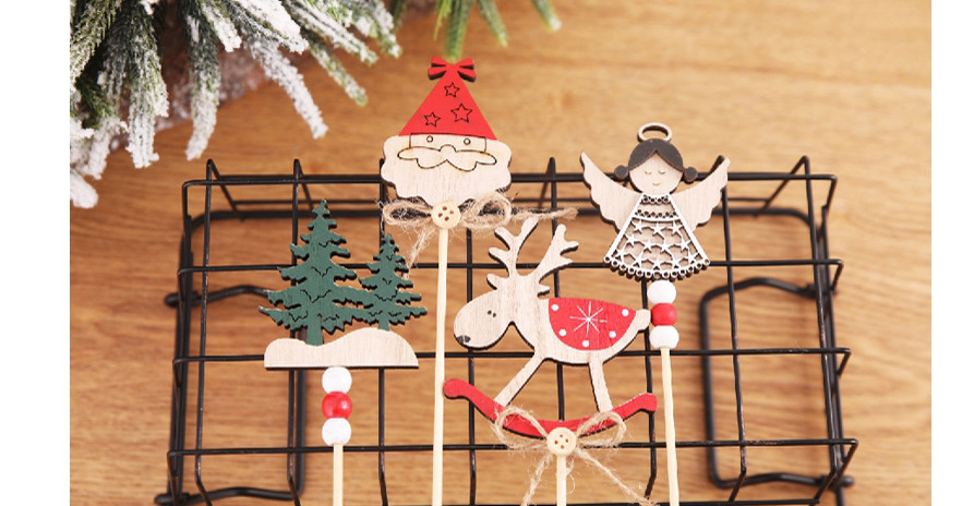 Fashion Christmas Tree Cuttings A Pack Of 3 Wooden Santa Claus,Festival & Party Supplies