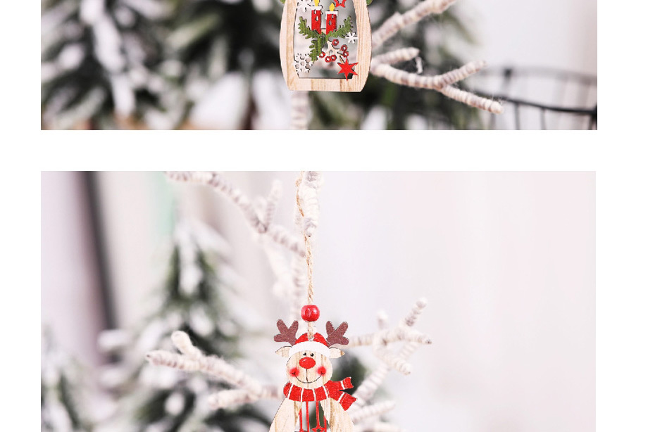 Fashion Snowman Hollow Pendant Wooden Christmas Pendant,Festival & Party Supplies