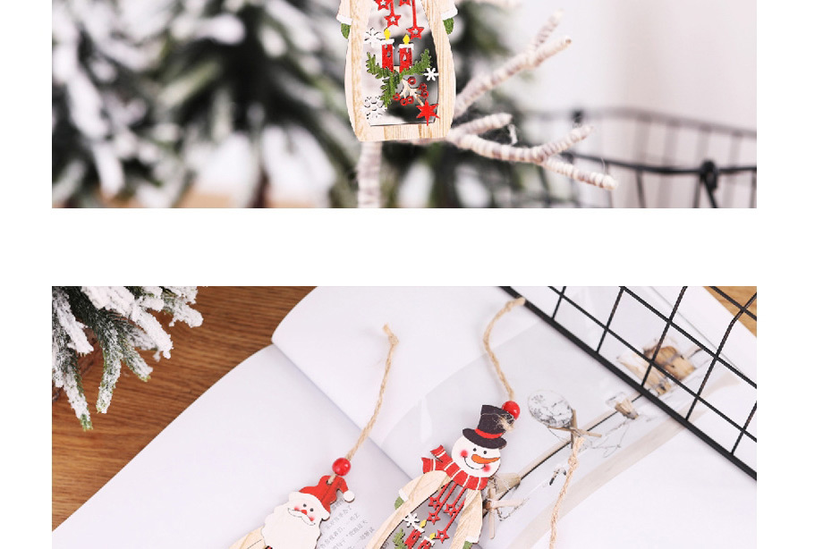 Fashion Elderly Hollow Pendant Wooden Christmas Pendant,Festival & Party Supplies