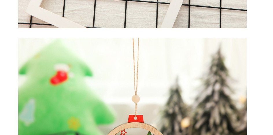 Fashion Beetle Christmas Tree Wooden Round Pendant,Festival & Party Supplies