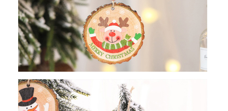 Fashion Elk Round Pendant Painted Christmas Round Pendant,Festival & Party Supplies