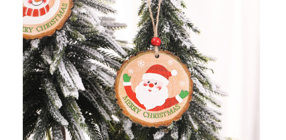 Fashion Snowman Round Pendant Painted Christmas Round Pendant,Festival & Party Supplies