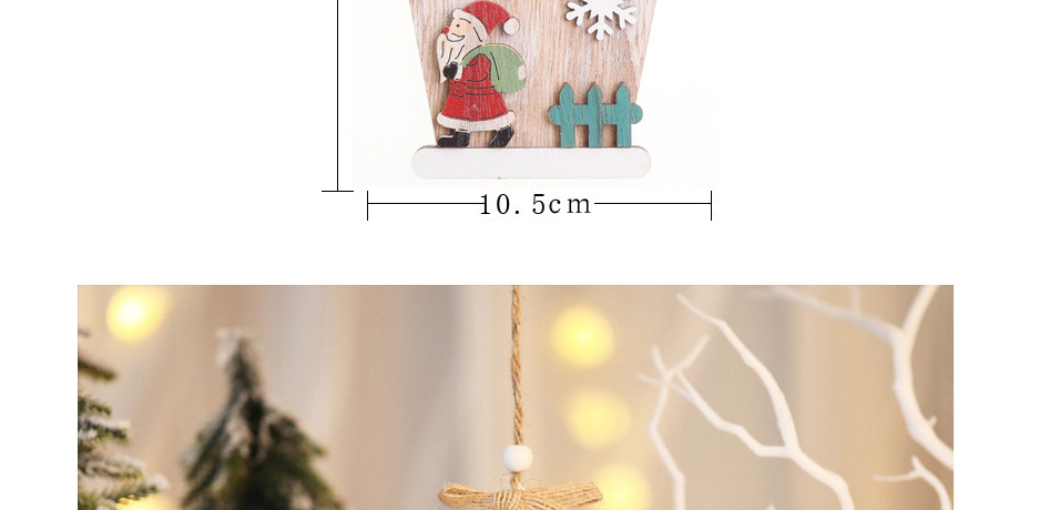 Fashion Elk Room Pendant Painted Wooden Christmas Tree Pendant,Festival & Party Supplies