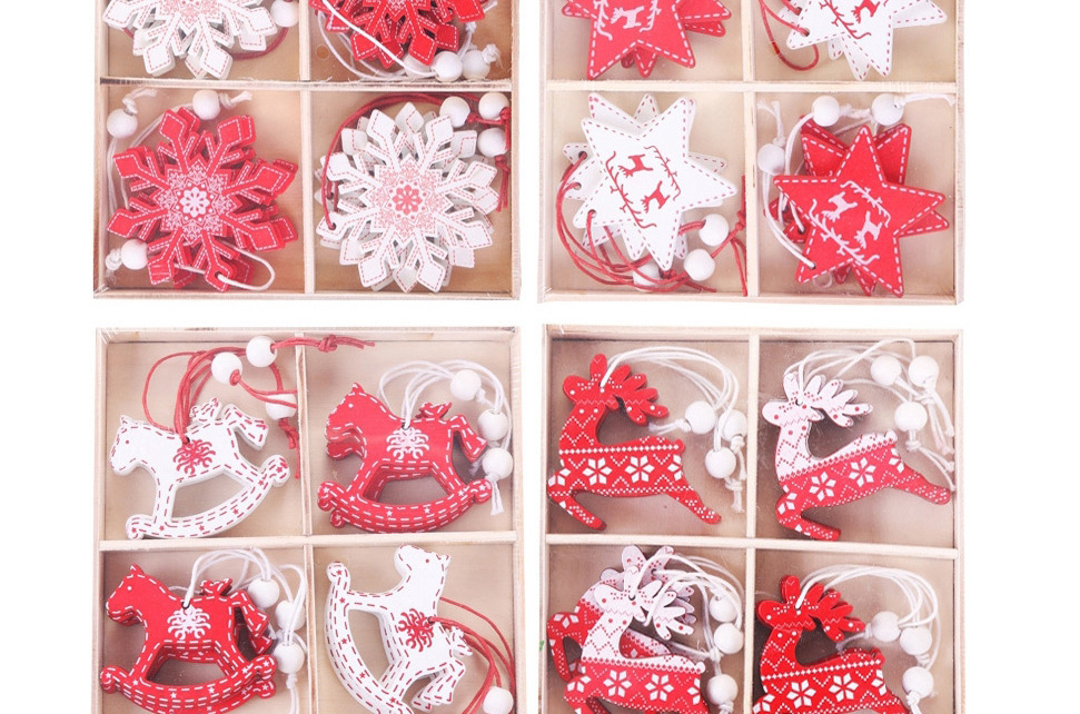 Fashion Christmas Snowflake A Box Of 12 Painted Christmas Pendant,Festival & Party Supplies