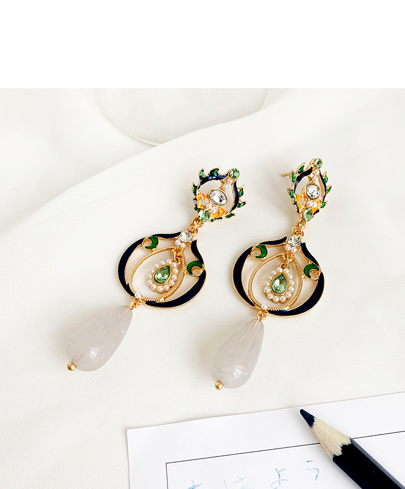 Fashion Pearl Alloy Resin Geometry Earrings,Drop Earrings