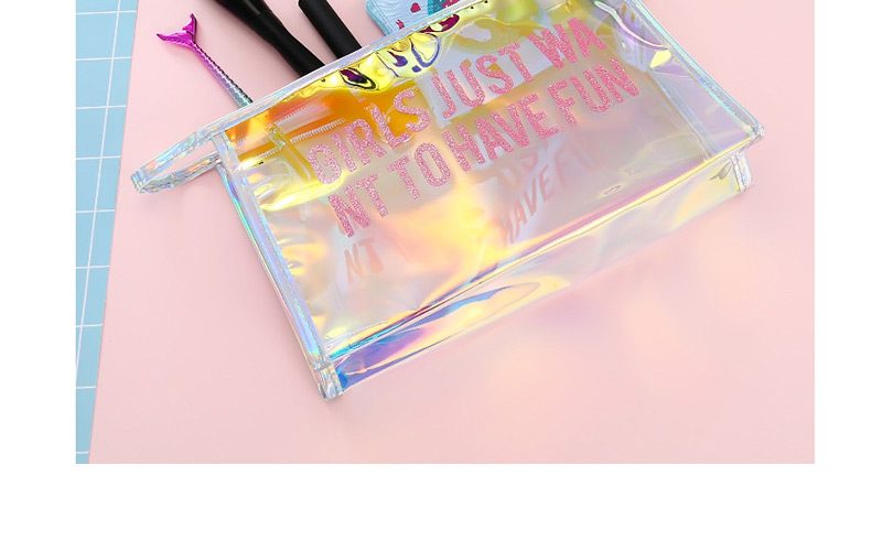 Fashion Pink Laser Transparent Pencil Case,Pencil Case/Paper Bags