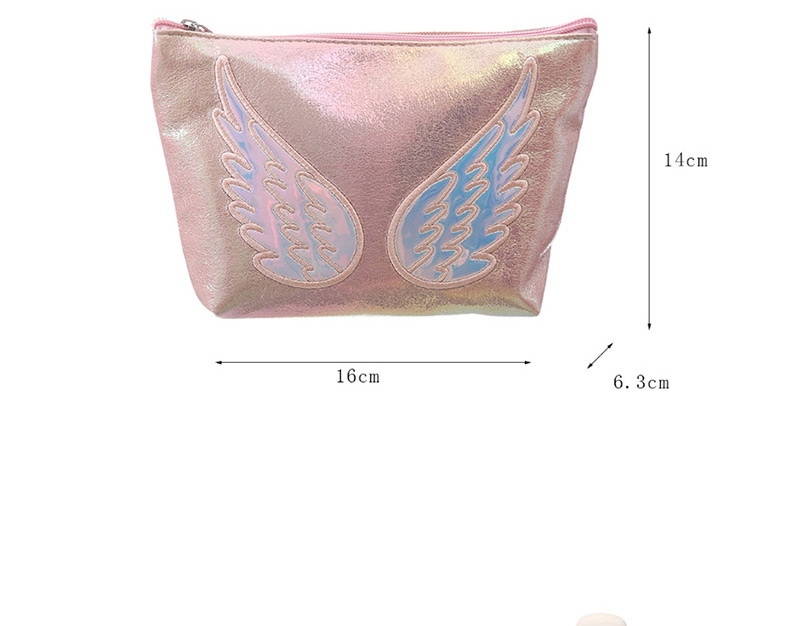 Fashion Pink Pu Laser Mermaid Embroidered Hexagon Storage Bag,Home storage