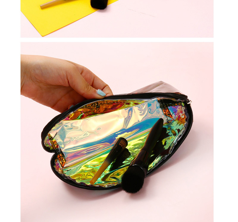 Fashion Brown Pvc Laser Transparent Clutch,Pencil Case/Paper Bags