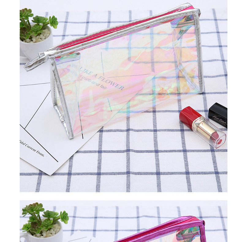 Fashion Silver Laser Pvc Transparent Clutch,Home storage