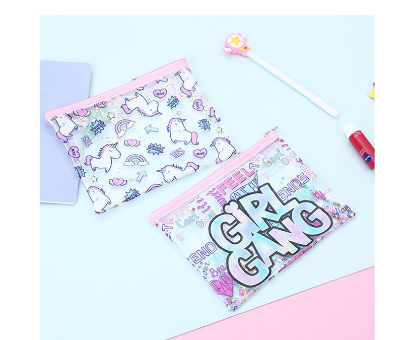 Fashion Fish Tail Cartoon Pvc Glitter Powder Sequin Pencil Case,Pencil Case/Paper Bags