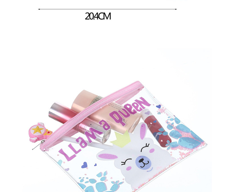 Fashion Alpaca Cartoon Pvc Glitter Powder Sequin Pencil Case,Pencil Case/Paper Bags