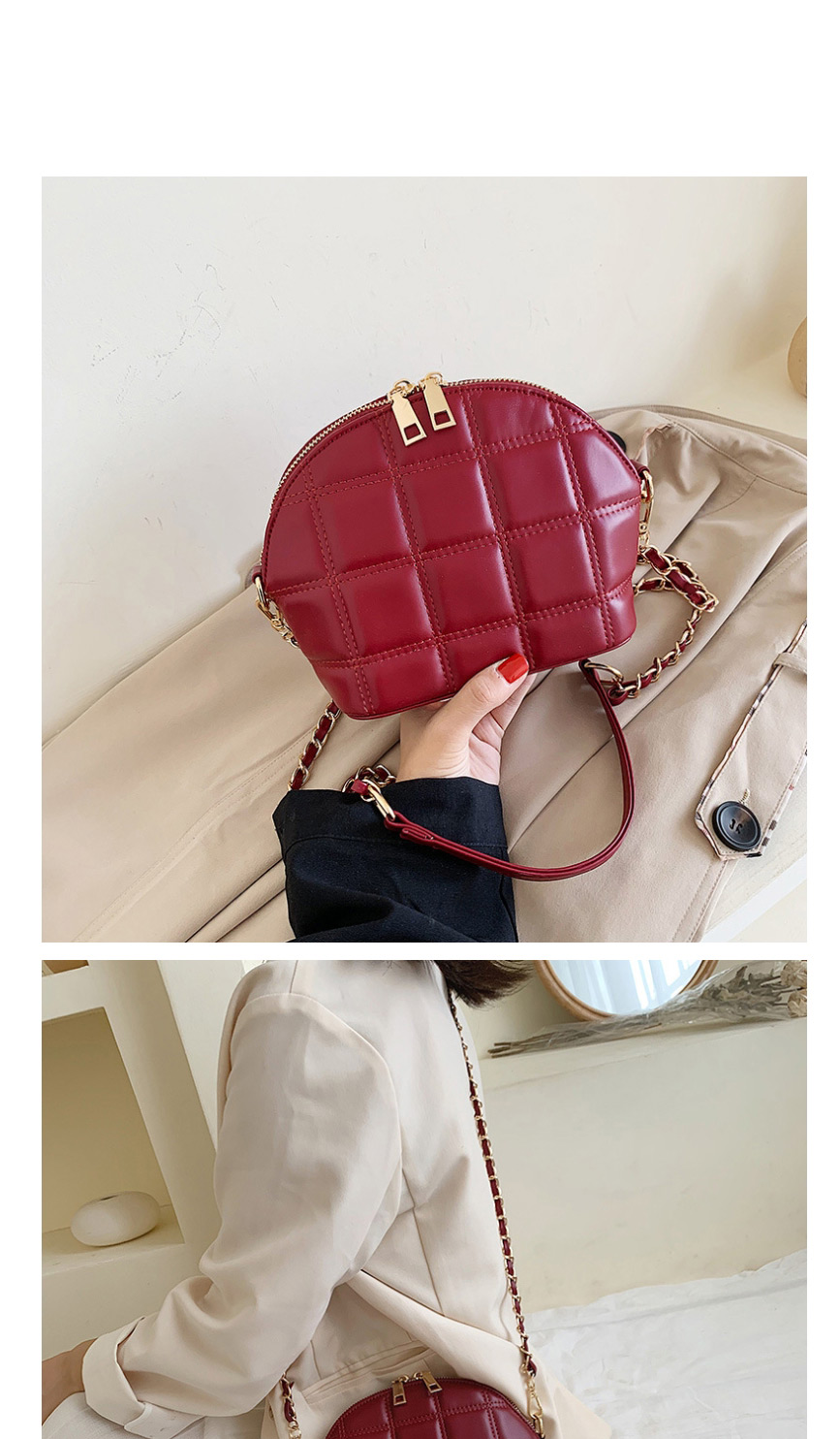 Fashion Red Wine Shell Chain Embroidery Line Shoulder Messenger Bag,Shoulder bags