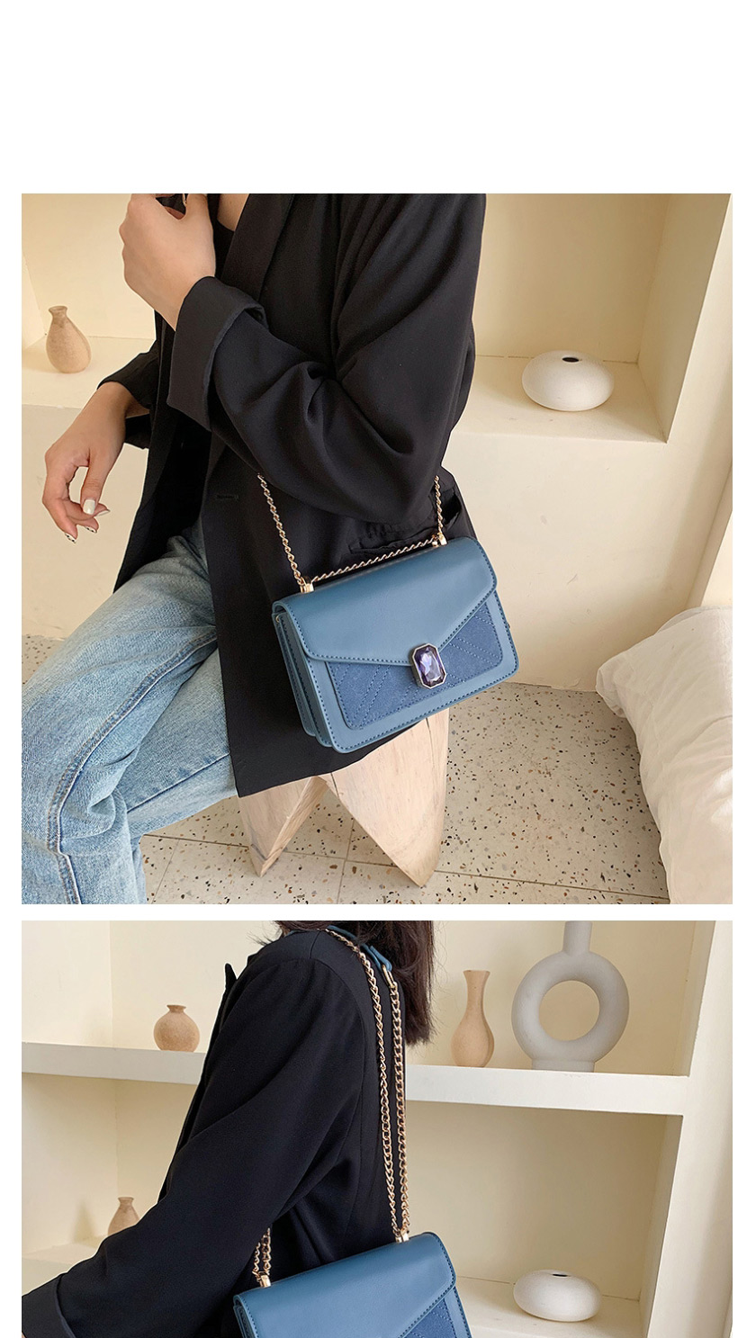 Fashion Blue Chain Lock Crossbody Shoulder Bag,Shoulder bags