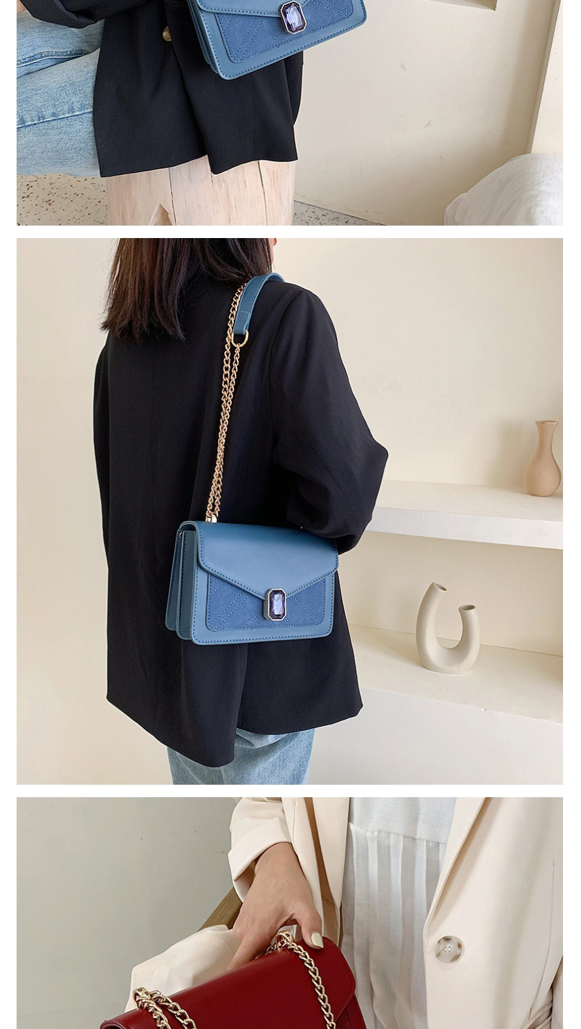 Fashion Blue Chain Lock Crossbody Shoulder Bag,Shoulder bags