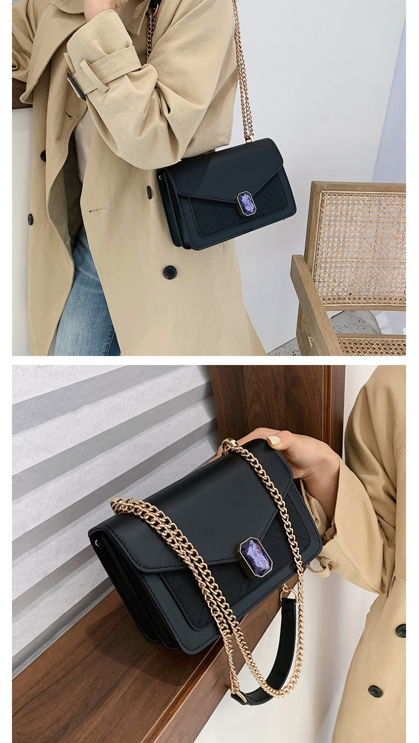 Fashion Black Chain Lock Crossbody Shoulder Bag,Shoulder bags