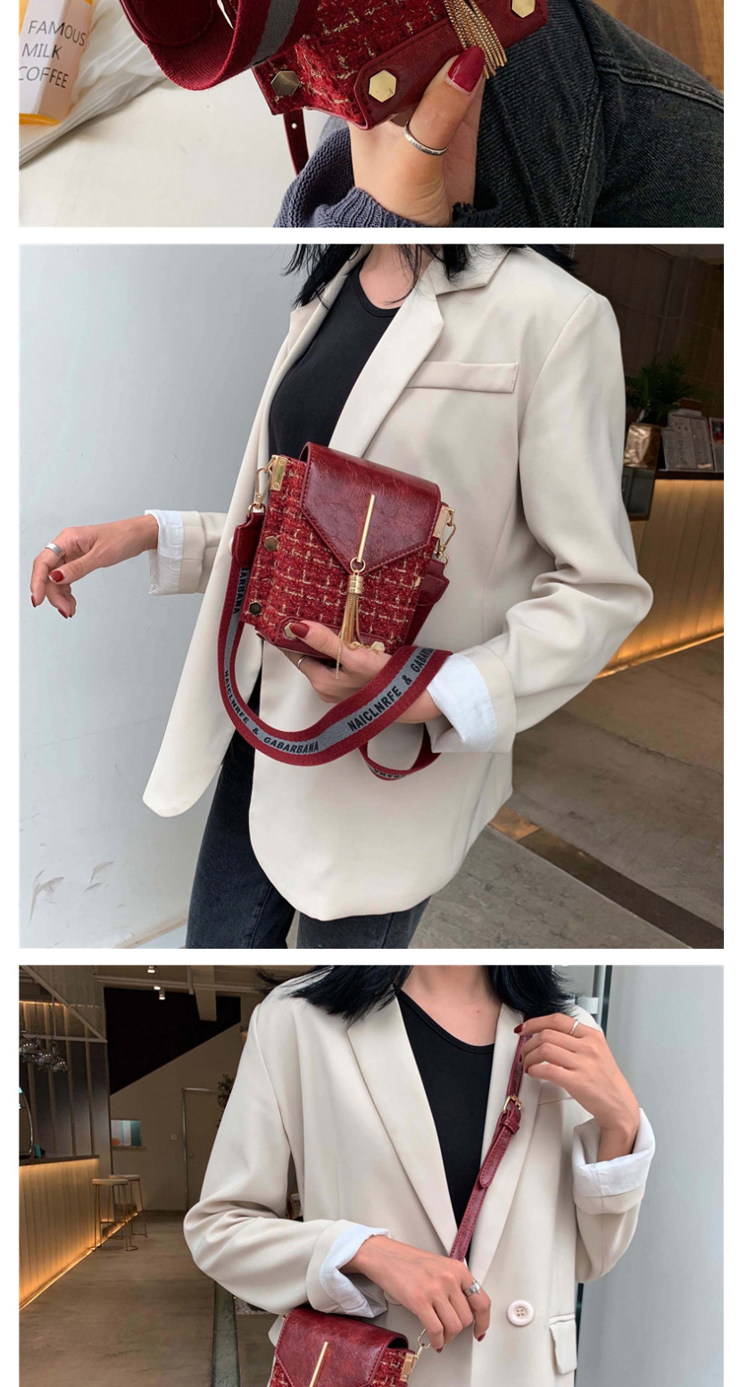 Fashion Creamy-white Woolen One-shoulder Tassel Tassel Bag,Shoulder bags