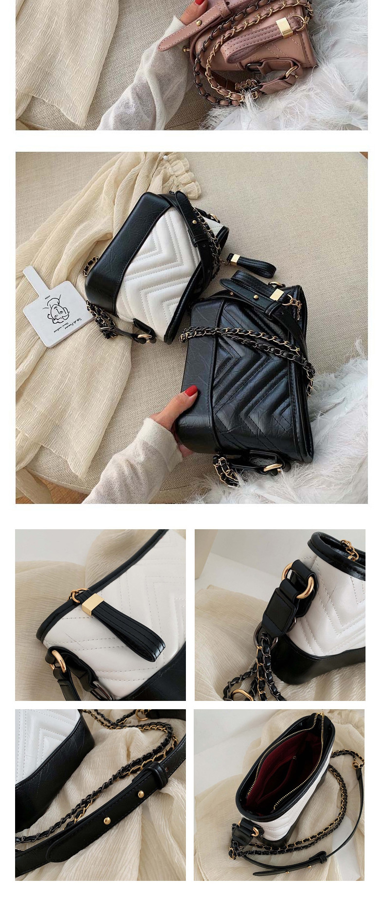 Fashion Black Shoulder Messenger Bag Chain Bag,Shoulder bags