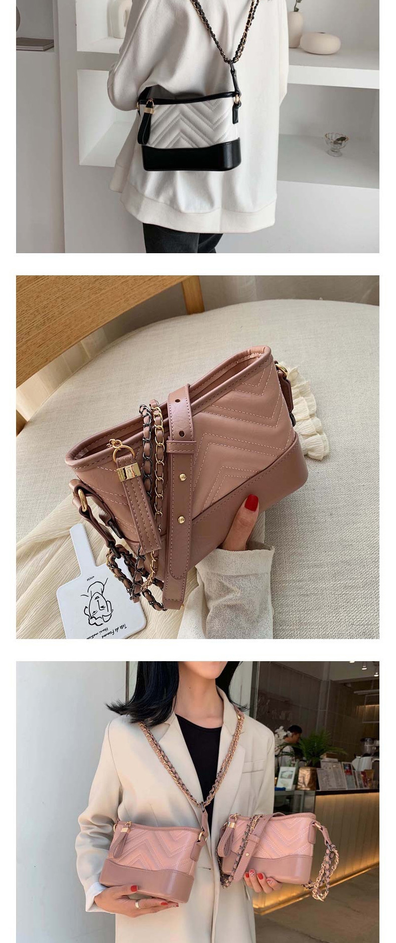 Fashion Pink Shoulder Messenger Bag Chain Bag,Shoulder bags