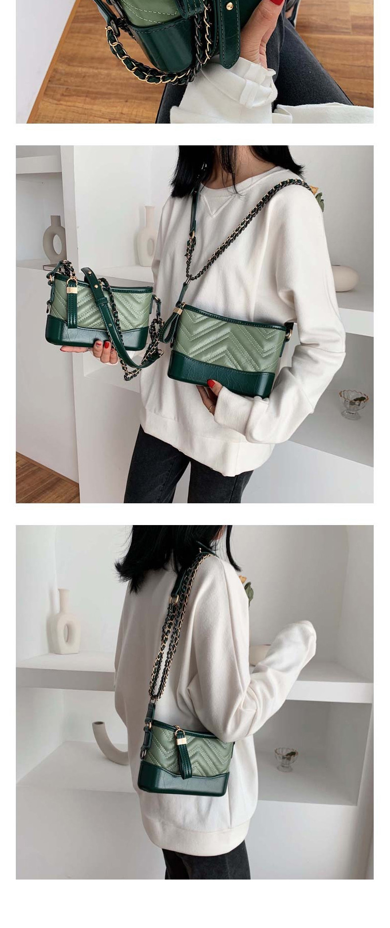 Fashion Matcha Green Shoulder Messenger Bag Chain Bag,Shoulder bags