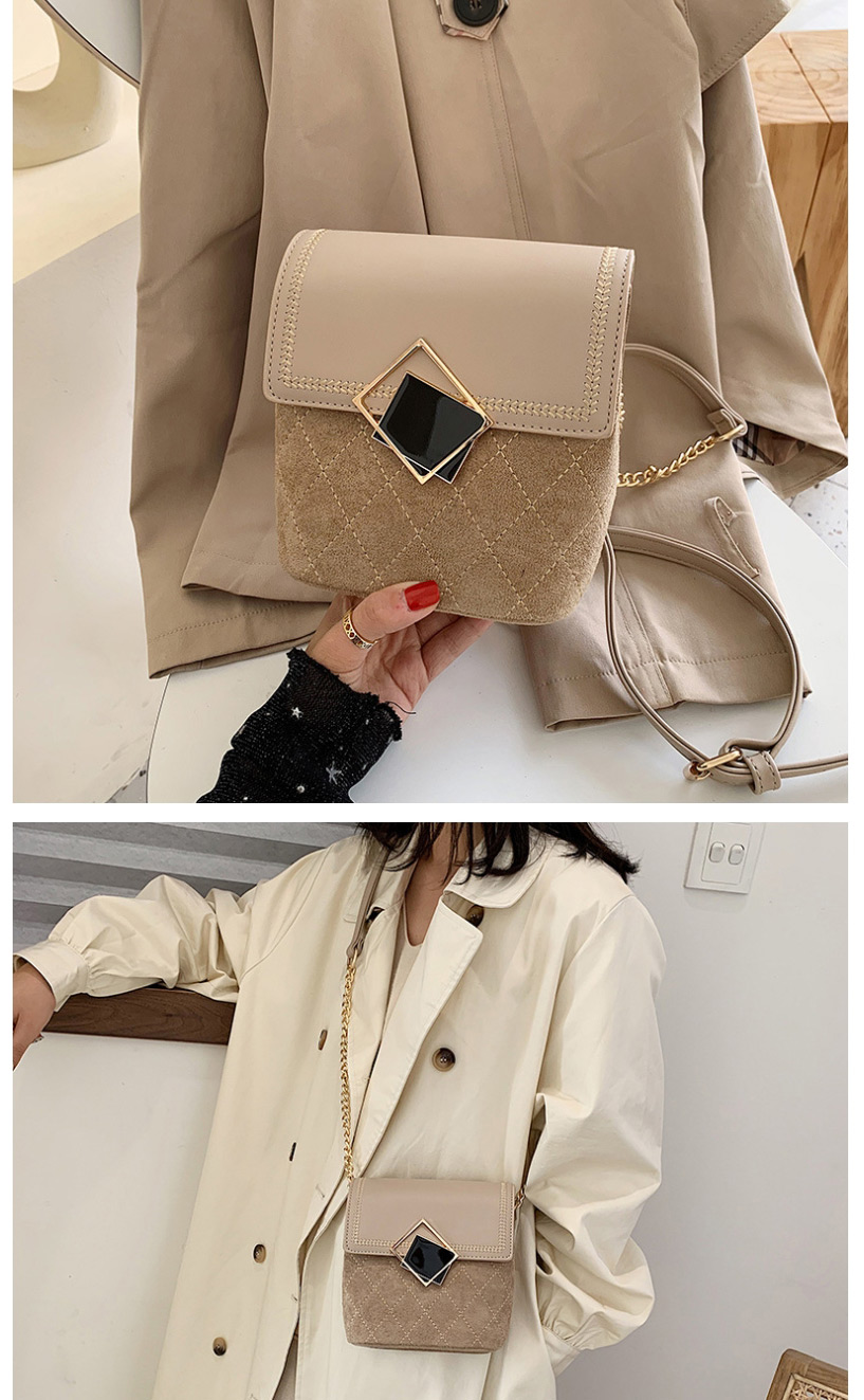 Fashion Khaki Lingge Embroidery Line Shoulder Messenger Bag,Shoulder bags