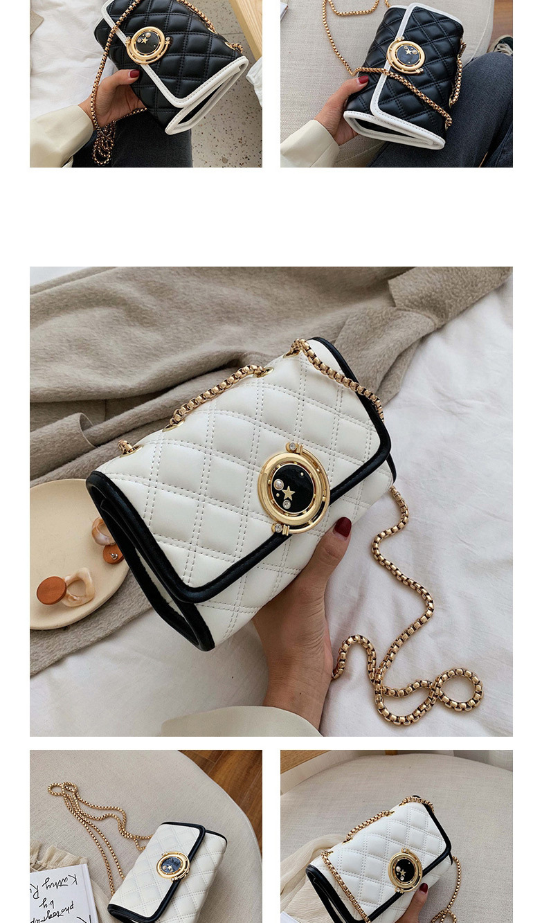 Fashion White Rhombic Chain Messenger Bag,Shoulder bags
