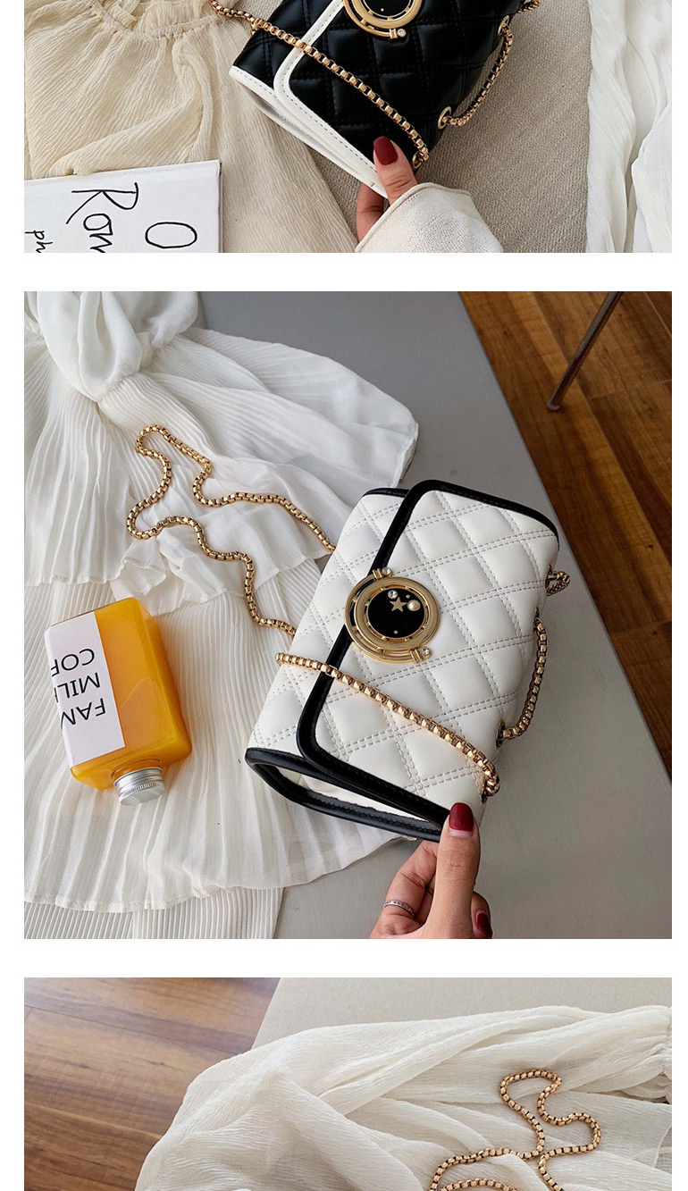 Fashion White Rhombic Chain Messenger Bag,Shoulder bags