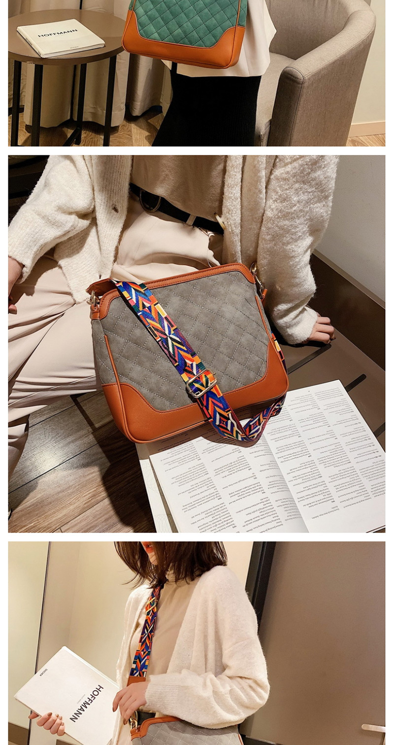 Fashion Light Grey Wide Shoulder Strap Stitching Contrast Color Shoulder Messenger Bag,Shoulder bags