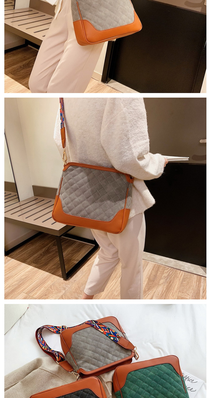 Fashion Dark Gray Wide Shoulder Strap Stitching Contrast Color Shoulder Messenger Bag,Shoulder bags