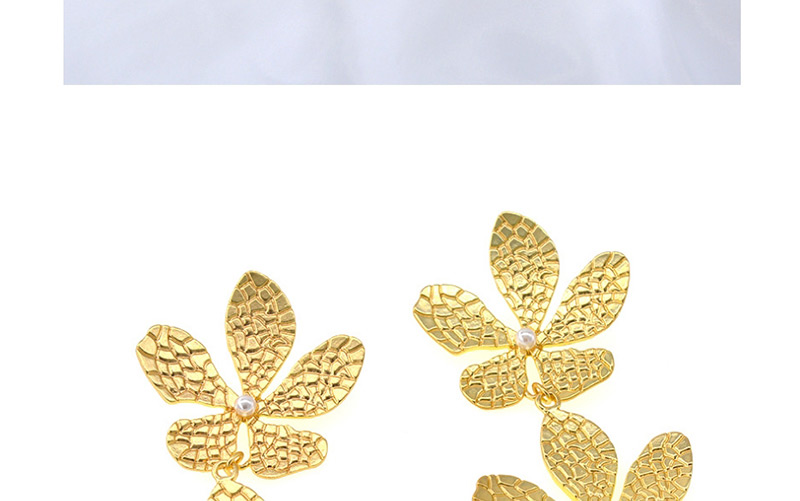 Fashion Gold Asymmetric Flower Pearl Stud Earrings,Drop Earrings
