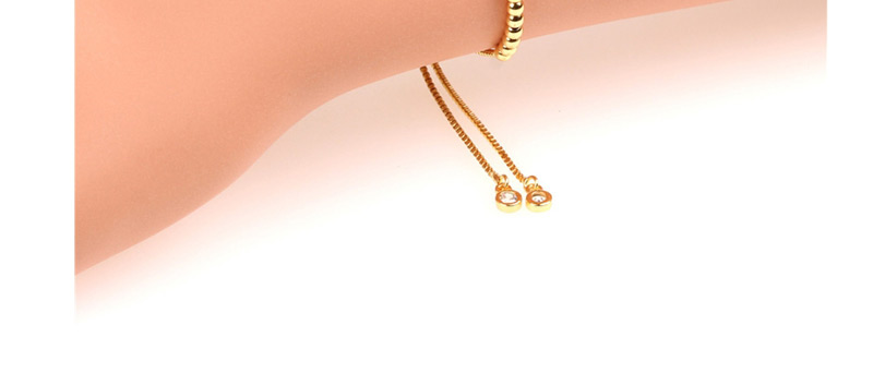 Fashion Gold Drop-shaped Malachite Gold Beads Pulled Zircon Bracelet,Bracelets