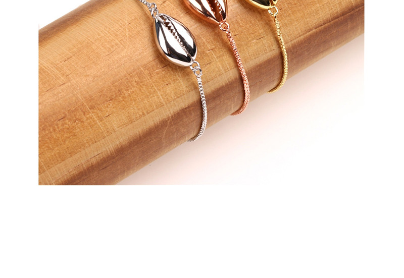 Fashion Silver Copper Plated Gold Shell Pull Bracelet,Bracelets