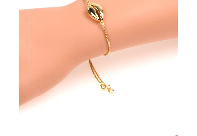Fashion Gold Copper Plated Gold Shell Pull Bracelet,Bracelets