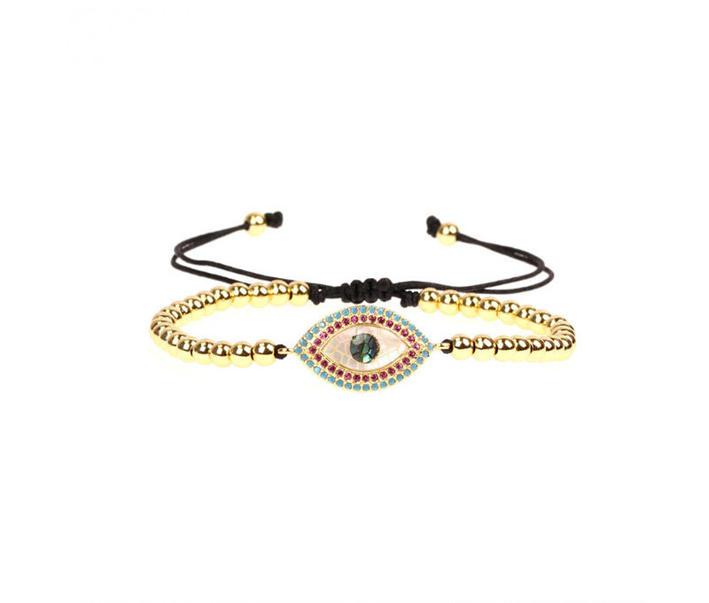 Fashion Gold Full-diamonded Eye Color Shell Zircon Bracelet,Bracelets