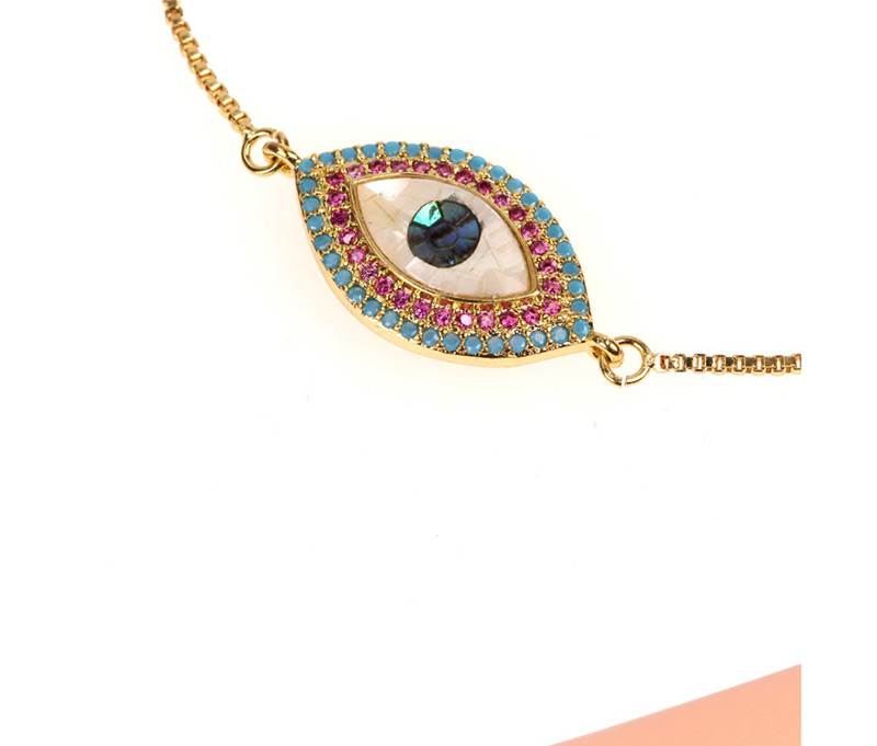 Fashion Gold Full-diamonded Eye Color Shell Zircon Bracelet,Bracelets