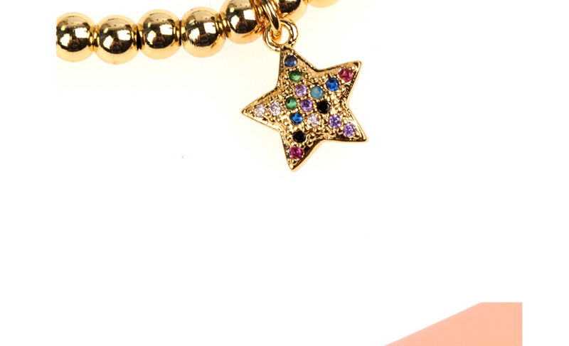 Fashion Black Copper Bead Weave Pentagram Micro Diamond Bracelet,Bracelets
