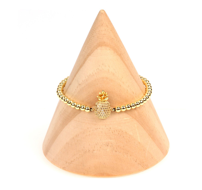 Fashion Gold Fruit Pineapple Adjustable Micro-inlay Zircon Bead Bracelet,Bracelets