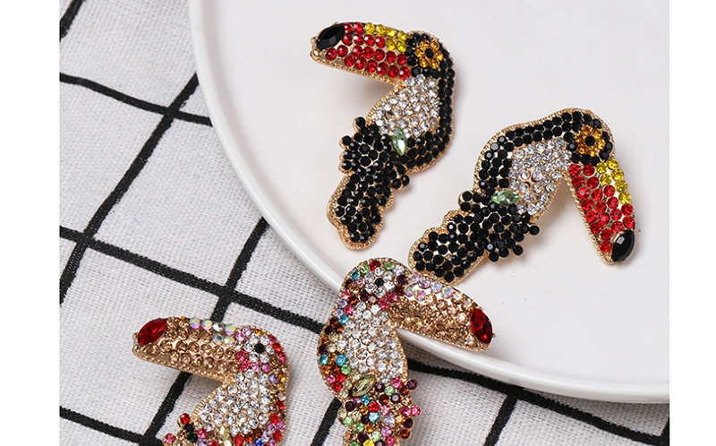 Fashion Black Animal Woodpecker Earrings,Stud Earrings
