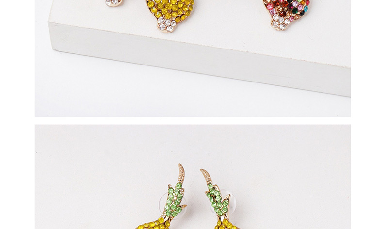 Fashion Yellow Garlic Plated Diamond Stud Earrings,Drop Earrings