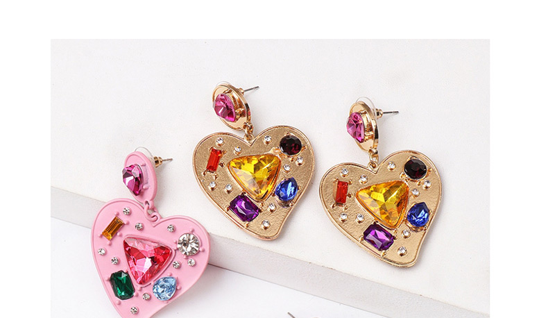 Fashion Gold Geometric Heart Earrings,Drop Earrings