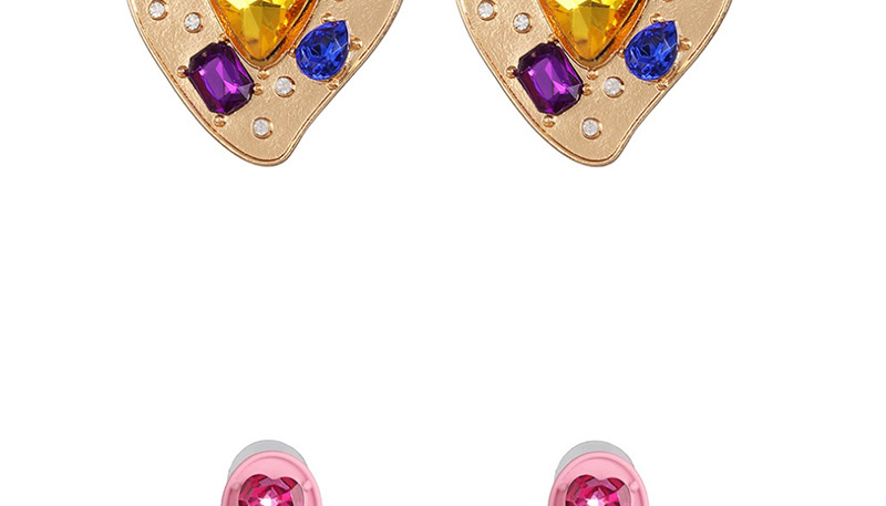 Fashion Pink Geometric Heart Earrings,Drop Earrings