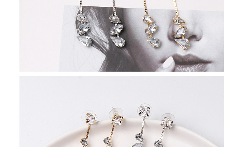 Fashion Silver Diamond Stud Earrings,Drop Earrings
