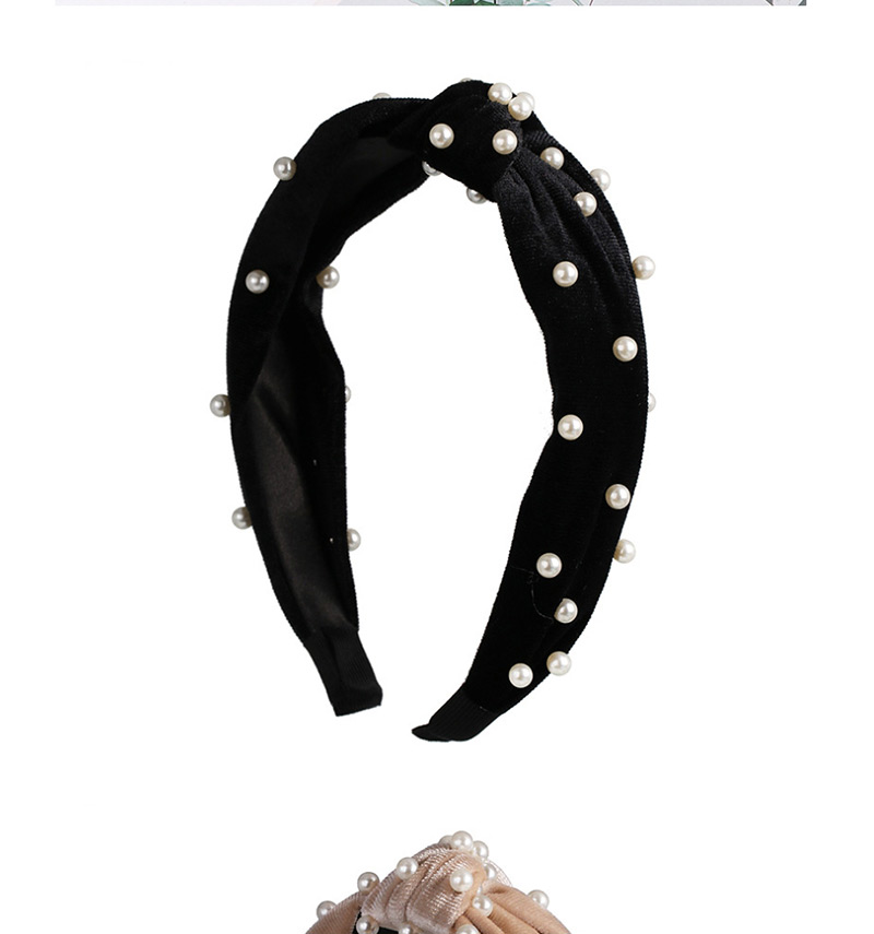 Fashion Black Wide-brimmed Bow Pearl Headband,Head Band