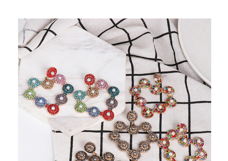 Fashion Color 1 Diamond Heart-shaped Crystal Earrings,Drop Earrings