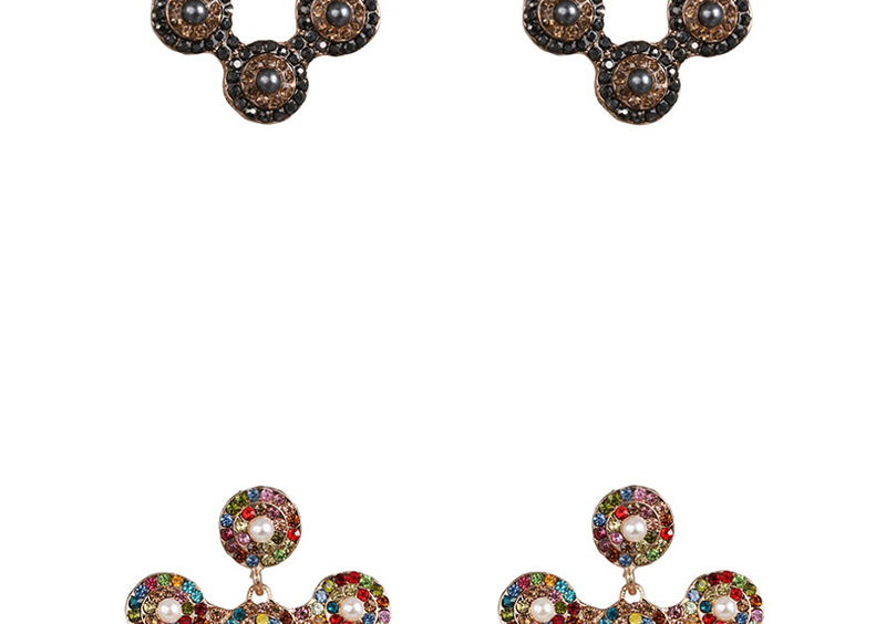 Fashion Color 1 Diamond Heart-shaped Crystal Earrings,Drop Earrings