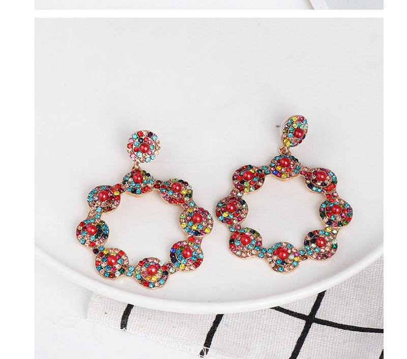 Fashion Black Diamond Flower Earrings,Drop Earrings